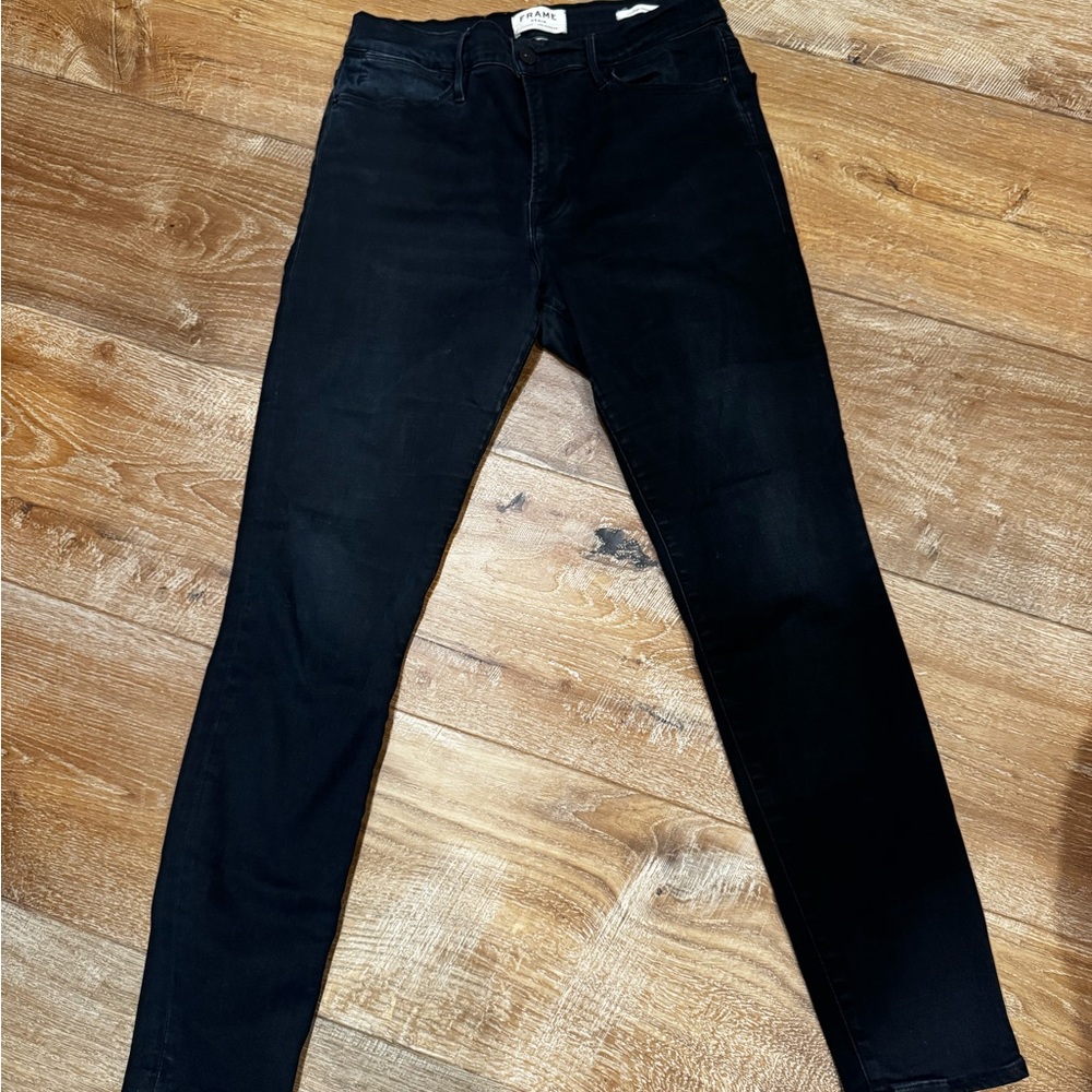 Frame Le High Skinny Dark Jeans